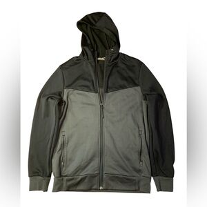 Matrix Men’s Full-Zip Fleece Hoodie - Charcoal & Black - Size Medium